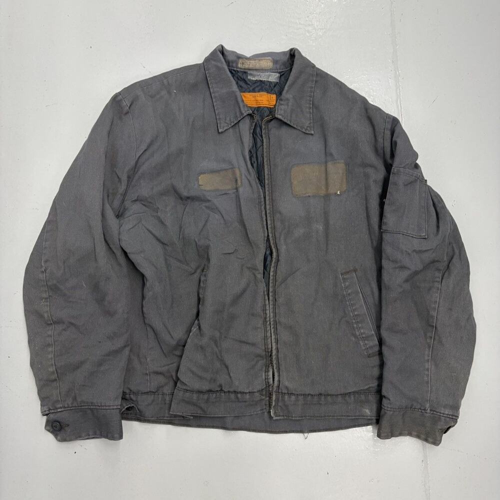 Vintage 70s Red Kap Grey Canvas Workwear Mechanics Jacket